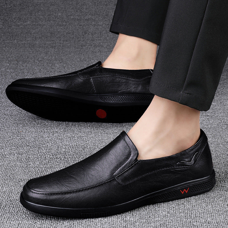 Large-size Mens Leather Shoes Trendy British Style