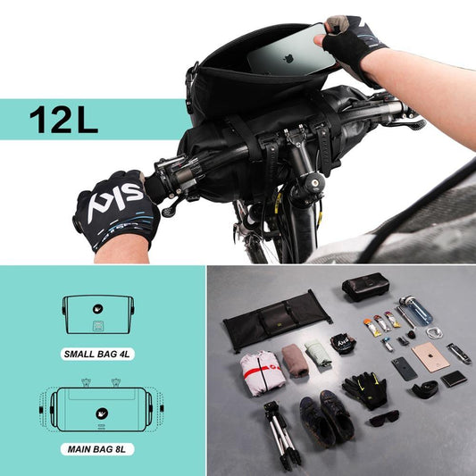 Bicycle Bag Waterproof Big Capacity Handlebar Bag 2 Piece Front Tube Cycling Bag  Bike Accessories Bike Bag Waterproof Bike Handlebar Bag Bicycle For Sport Bicycle Cycling Accessories