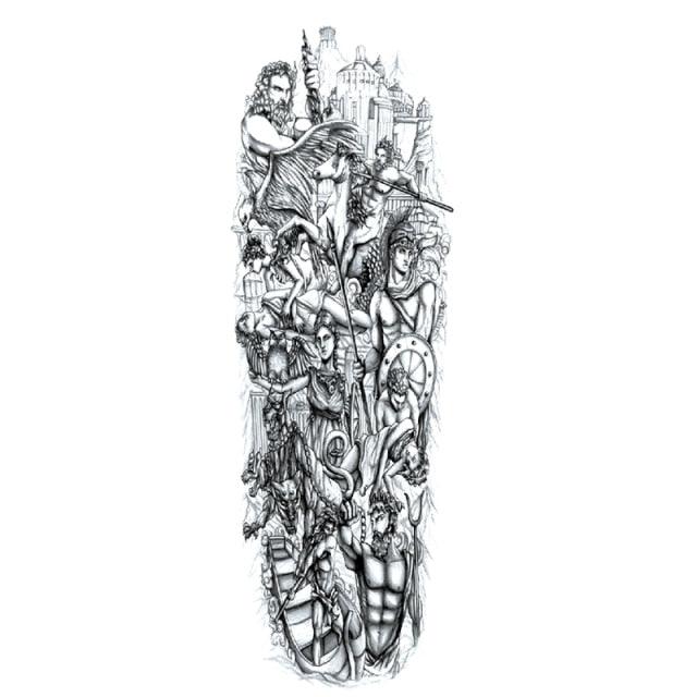 Big Realistic Tiger Tattoo Waterproof Temporary Dragon Flower Sticker Full Arm Large Size Sleeve Big Luxury Design For Mens