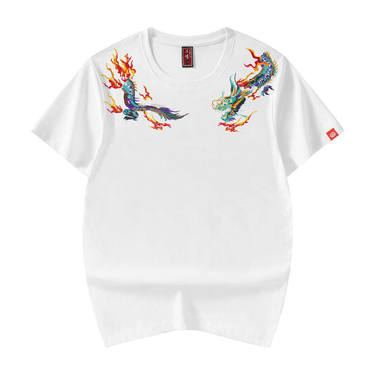 KH727 T-shirt brodé Dragons volants
