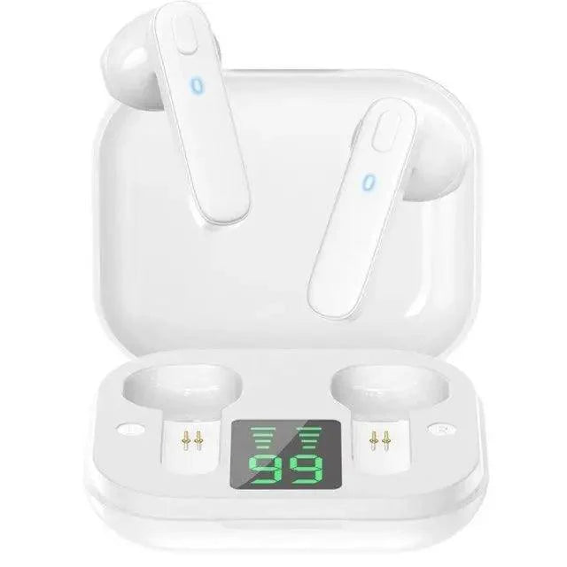 Black Bluetooth-Compatible Wireless Bass Ear Buds Stereo Headphone With Mic Touch Control Bluetooth Lightweight Earphones
