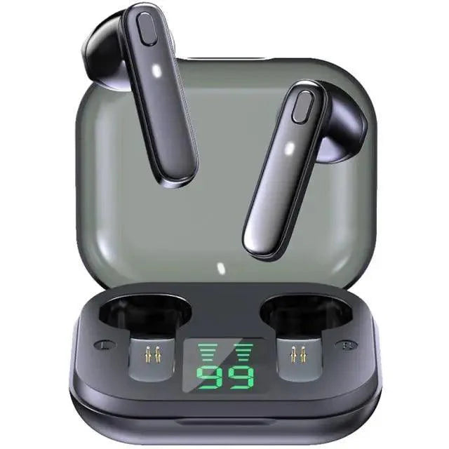 Black Bluetooth-Compatible Wireless Bass Ear Buds Stereo Headphone With Mic Touch Control Bluetooth Lightweight Earphones