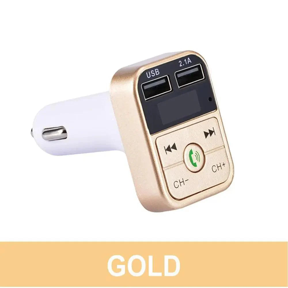Black Car Bluetooth Wireless Hand-free Transmitter Dual USB Charger Music Player For Cars Easy Use Gadget