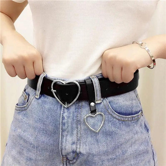 Black Heart Shaped Belt High Quality Love Elegant Belts For Women Vintage Design Belt Ladies Dress Waistband For Jeans Shorts Ladies Dress