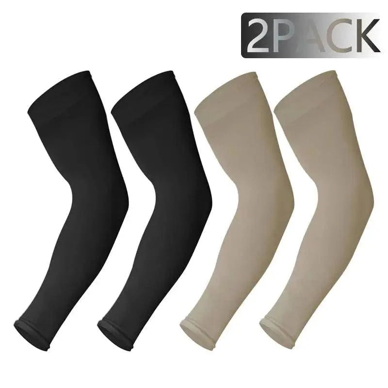 Black Men Unisex Cooling Arm Sleeves Cover Cycling Running Sun Protection Outdoor Activities Hide Tattoos Sleeve Cooling Sports Sleeve For Basketball Golf Football