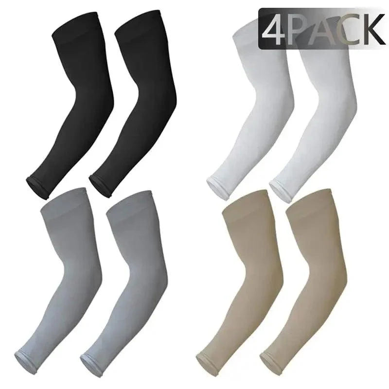 Black Men Unisex Cooling Arm Sleeves Cover Cycling Running Sun Protection Outdoor Activities Hide Tattoos Sleeve Cooling Sports Sleeve For Basketball Golf Football