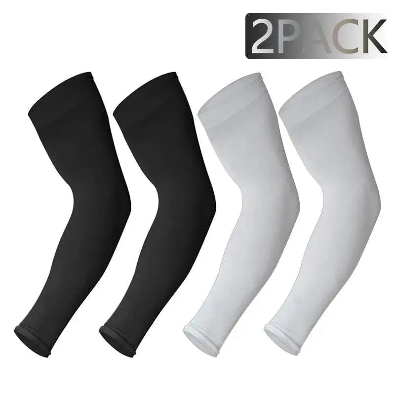 Black Men Unisex Cooling Arm Sleeves Cover Cycling Running Sun Protection Outdoor Activities Hide Tattoos Sleeve Cooling Sports Sleeve For Basketball Golf Football