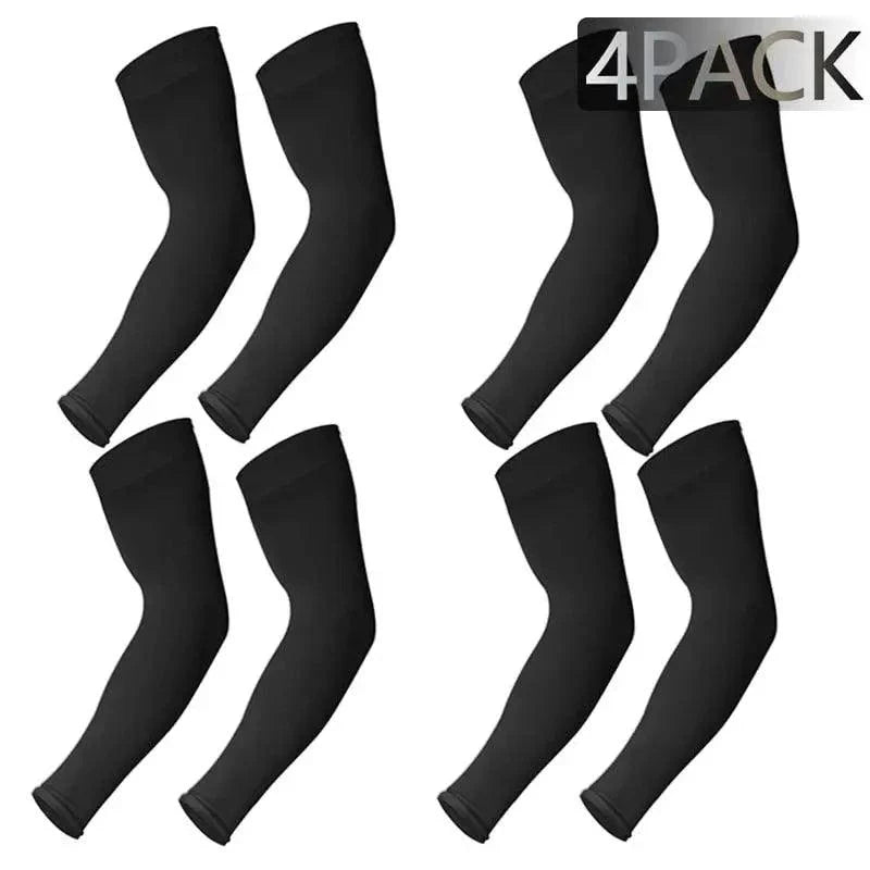 Black Men Unisex Cooling Arm Sleeves Cover Cycling Running Sun Protection Outdoor Activities Hide Tattoos Sleeve Cooling Sports Sleeve For Basketball Golf Football