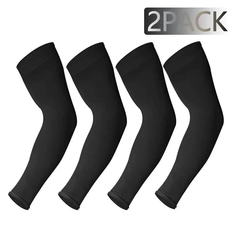 Black Men Unisex Cooling Arm Sleeves Cover Cycling Running Sun Protection Outdoor Activities Hide Tattoos Sleeve Cooling Sports Sleeve For Basketball Golf Football