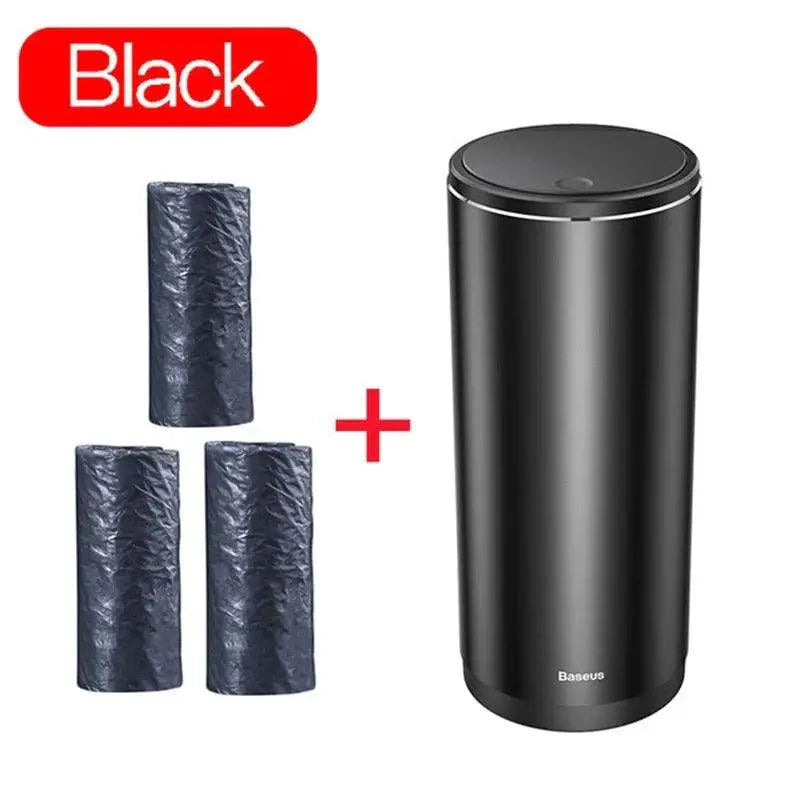 Black Small Trash Bin Garbage Can For Car Waste Rubbish Basket Organizer Storage Holder Car Accessories