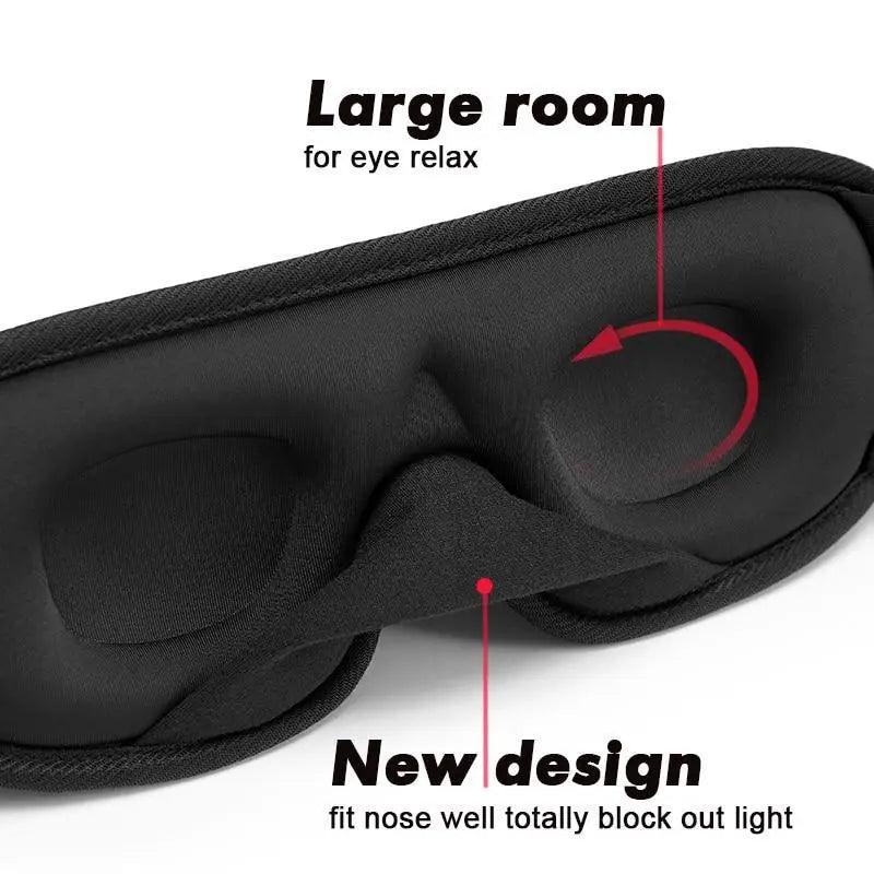Black  Soft Padded Sleeping Mask For Eyes Lightweight Blindfold Night Mask Modern Adjustable Super Smooth Eye Patch For Sleep