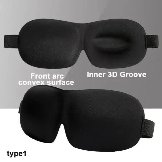 Black  Soft Padded Sleeping Mask For Eyes Lightweight Blindfold Night Mask Modern Adjustable Super Smooth Eye Patch For Sleep