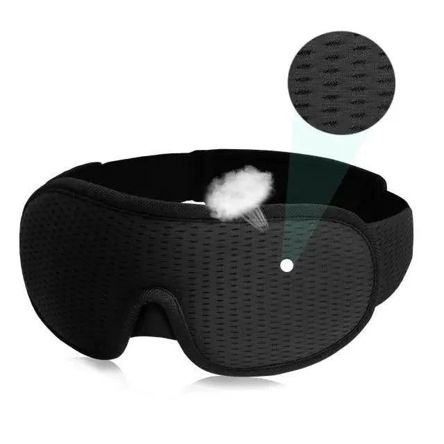 Black  Soft Padded Sleeping Mask For Eyes Lightweight Blindfold Night Mask Modern Adjustable Super Smooth Eye Patch For Sleep