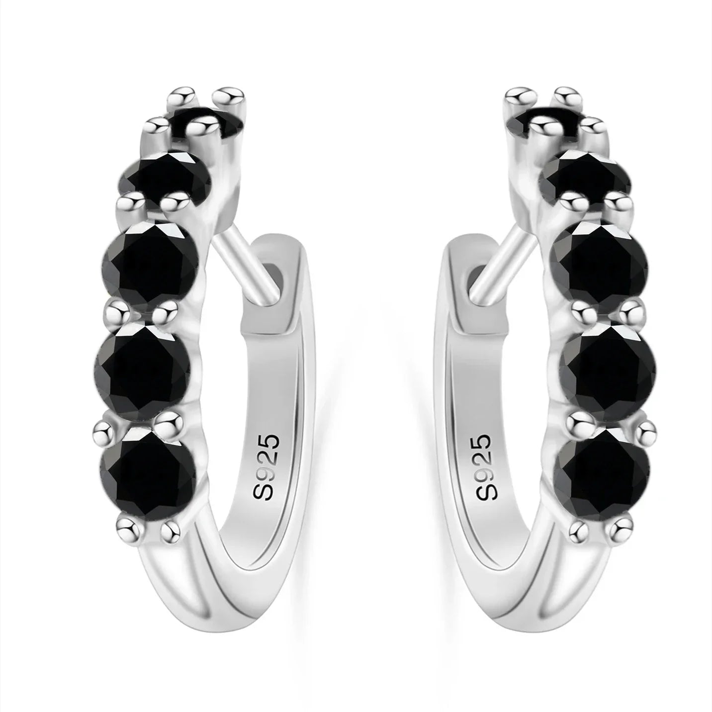 1ct D Color 3mm Moissanite Hoop Charm Earrings 925 Sterling Silver Women