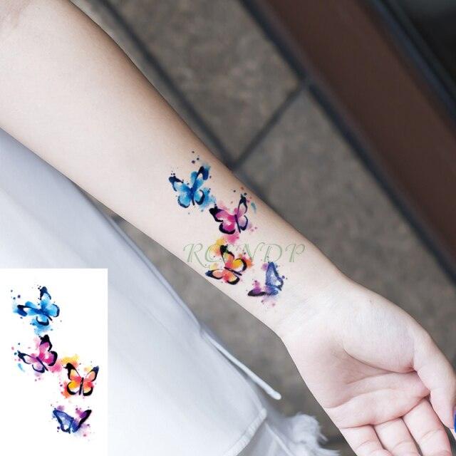 Black Waterproof Temporary Bird Tattoo Sticker Arm Leg Wrist Modern Small Tattoo For Womens And Kids