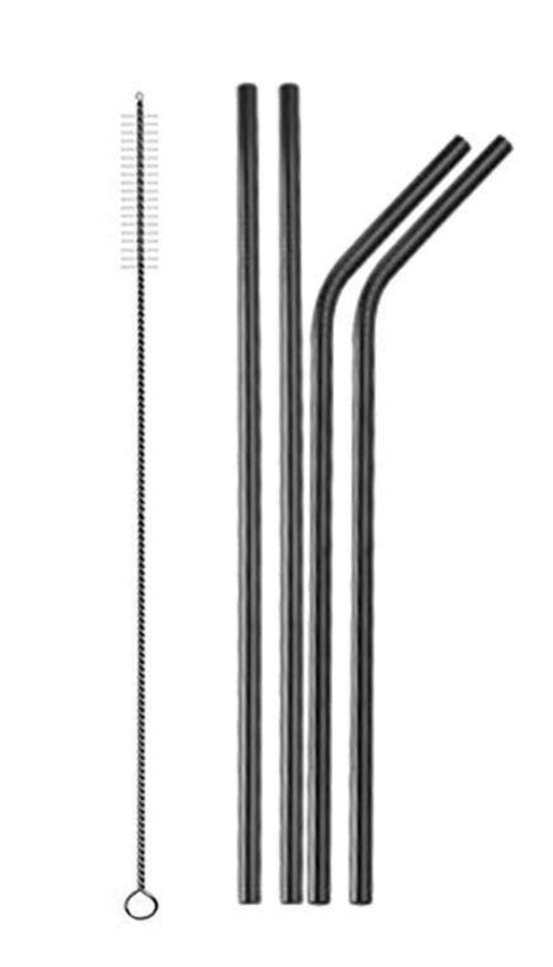Ensemble de 6 pailles réutilisables en acier inoxydable avec brosse de nettoyage, sac en coton et lin, cadeau écologique