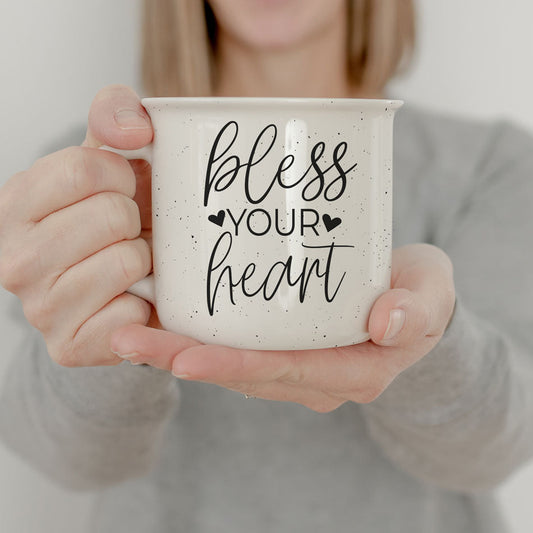 Mug en céramique "Bless Your Heart" 410 ml – Tasse à café "You Are A Freaking Goddess" – Cadeau pour elle