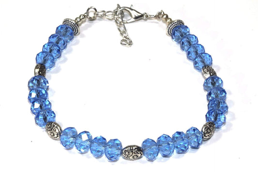 Blaues Kristallperlenarmband Funkelndes Statement-Schmuckstück