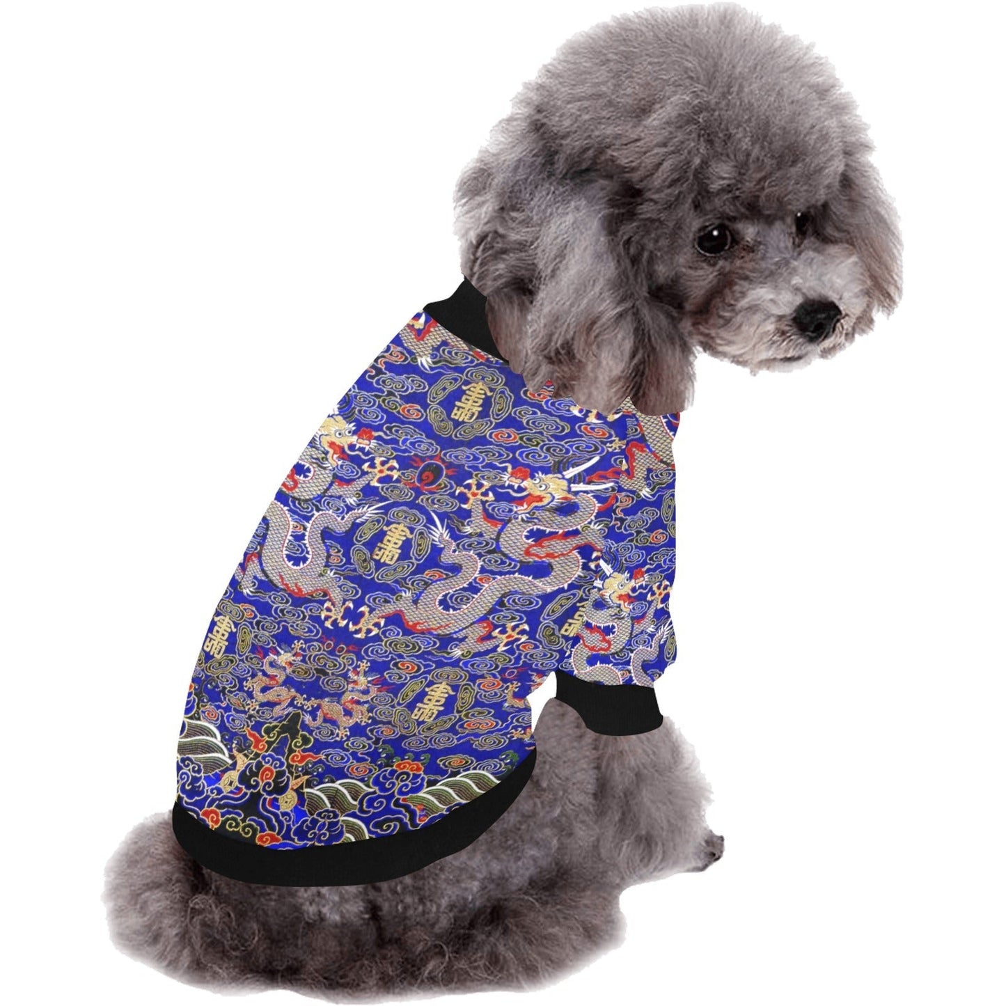 Blue Imperial Dragon Round Neck Shirt