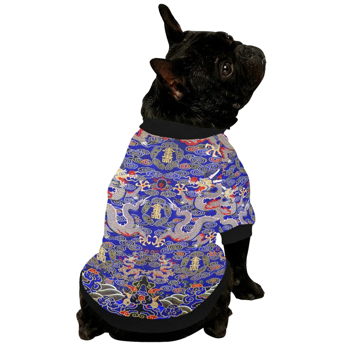 Blue Imperial Dragon Round Neck Shirt
