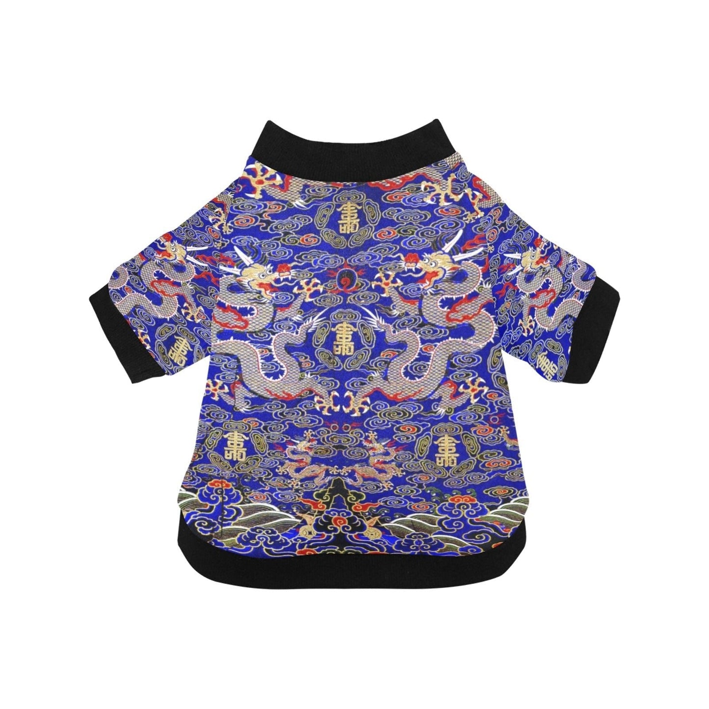 Blue Imperial Dragon Round Neck Shirt