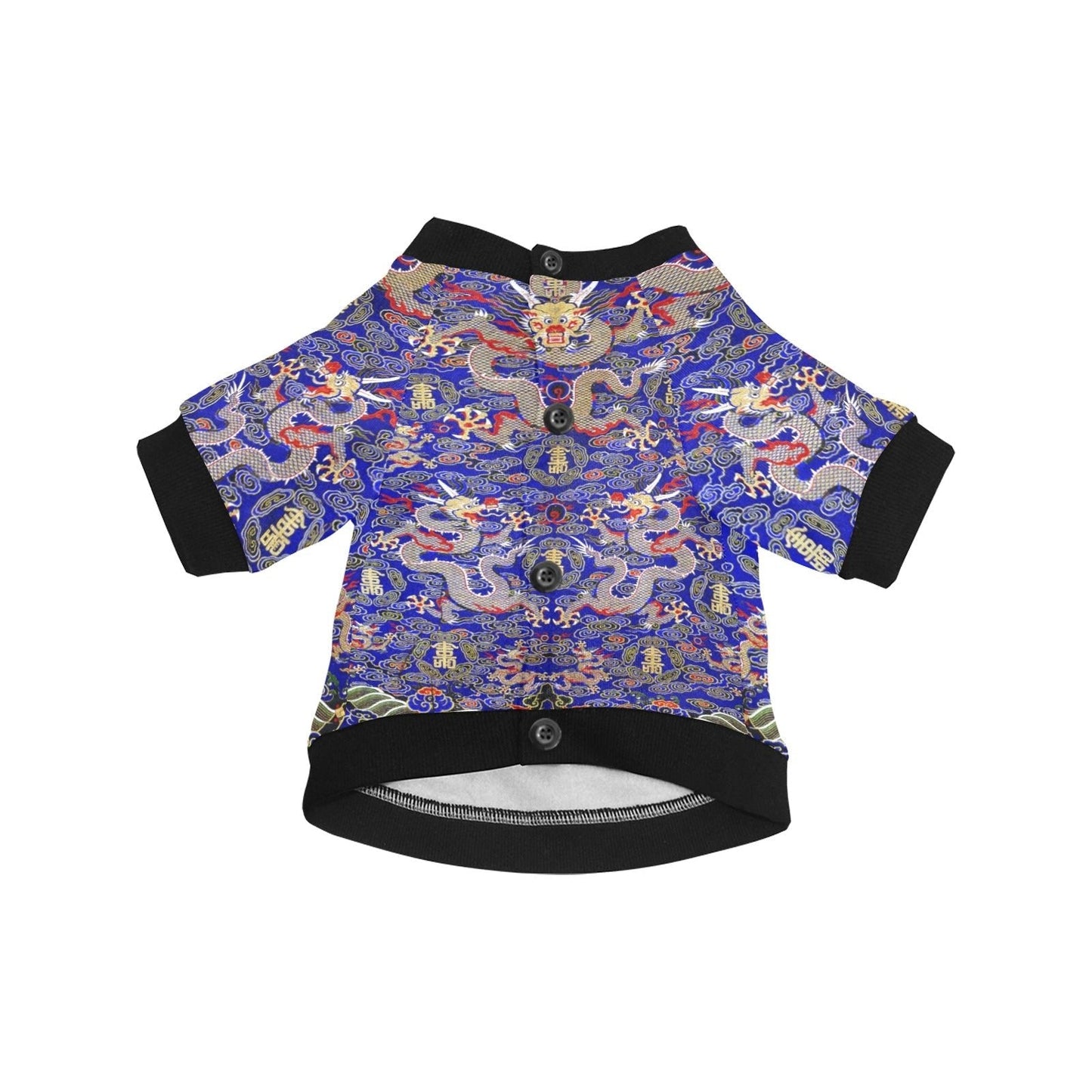 Blue Imperial Dragon Round Neck Shirt