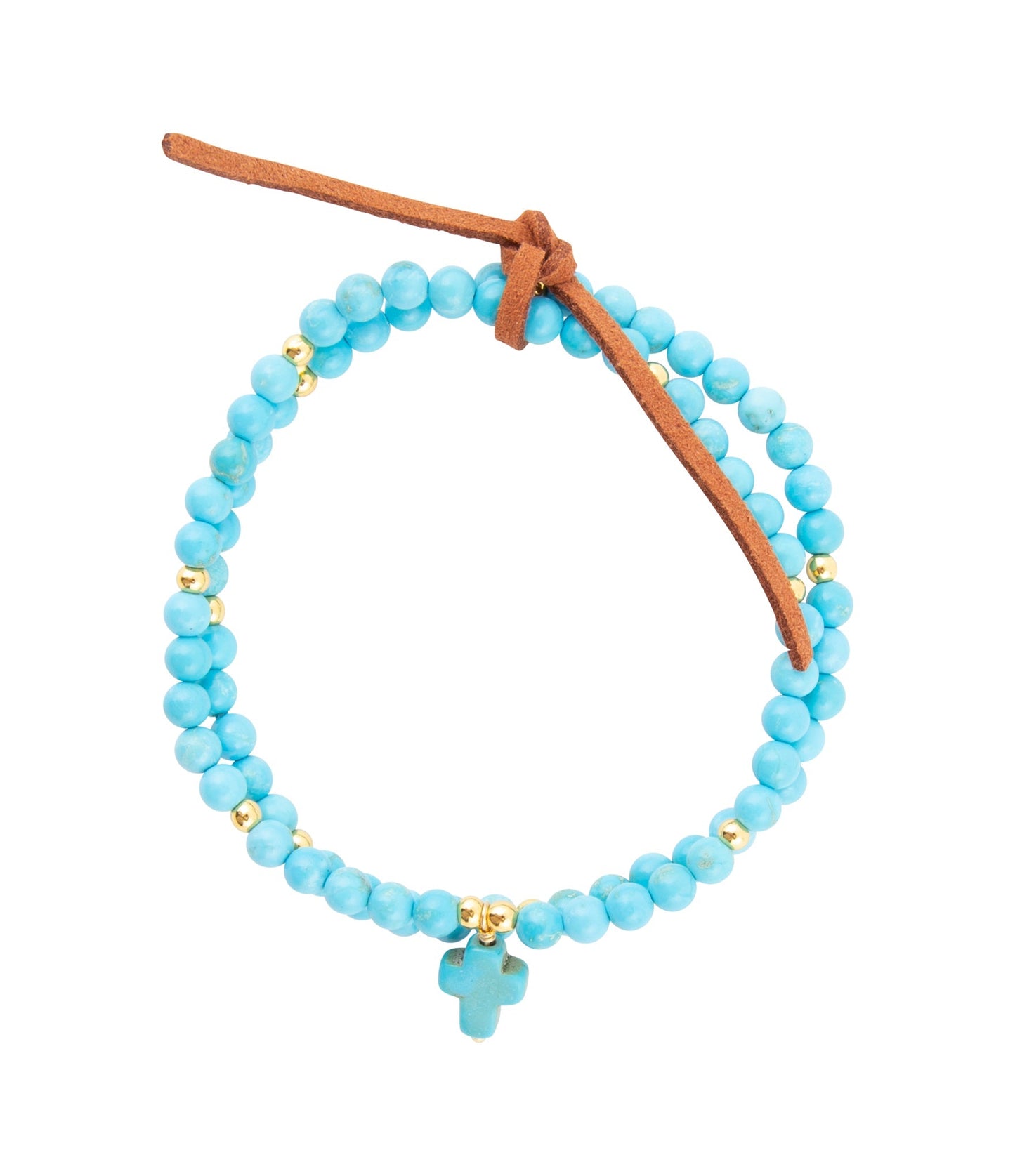 Blauer Magnesit Golden Charm Stretch Armband-Set