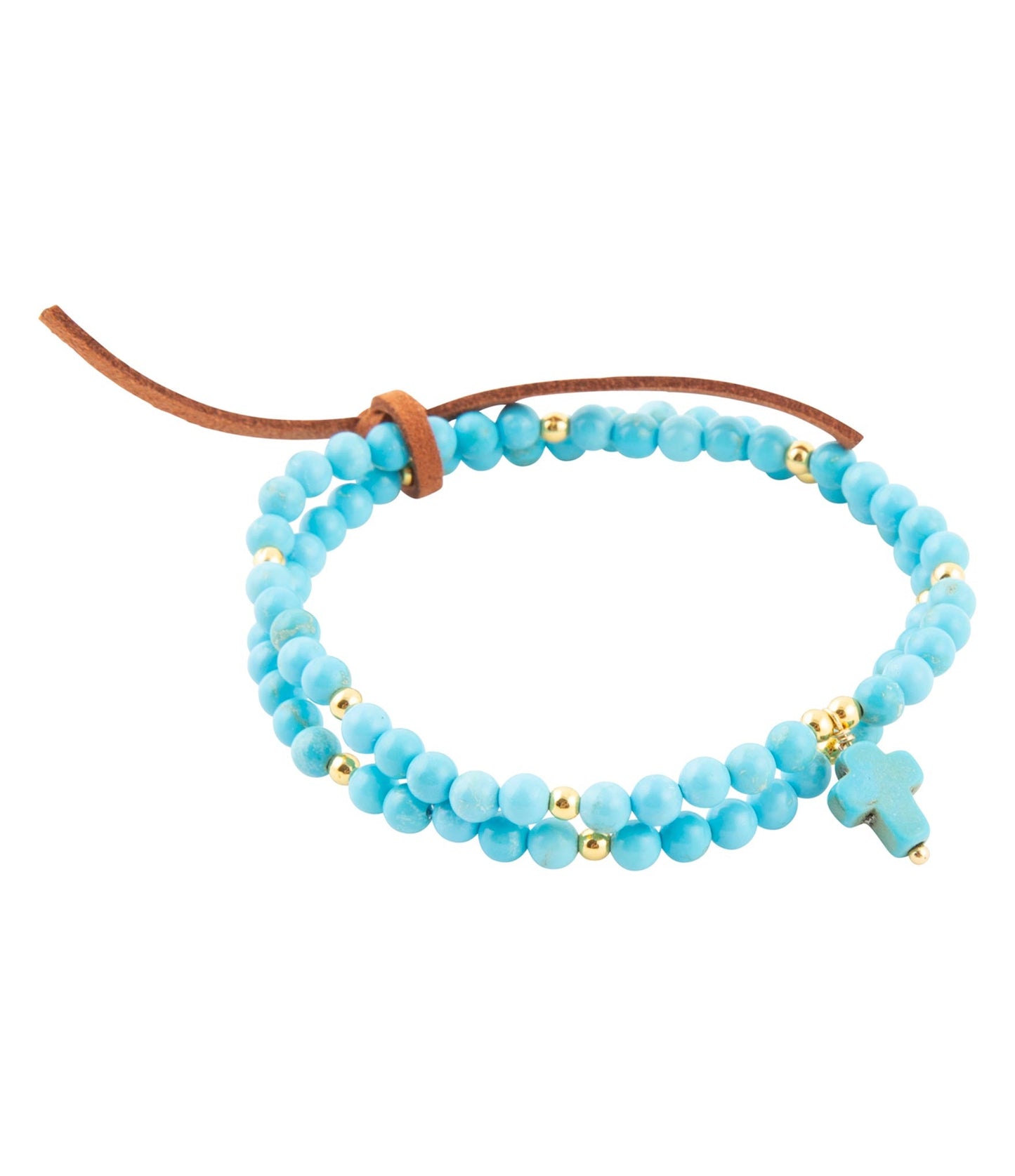 Blauer Magnesit Golden Charm Stretch Armband-Set