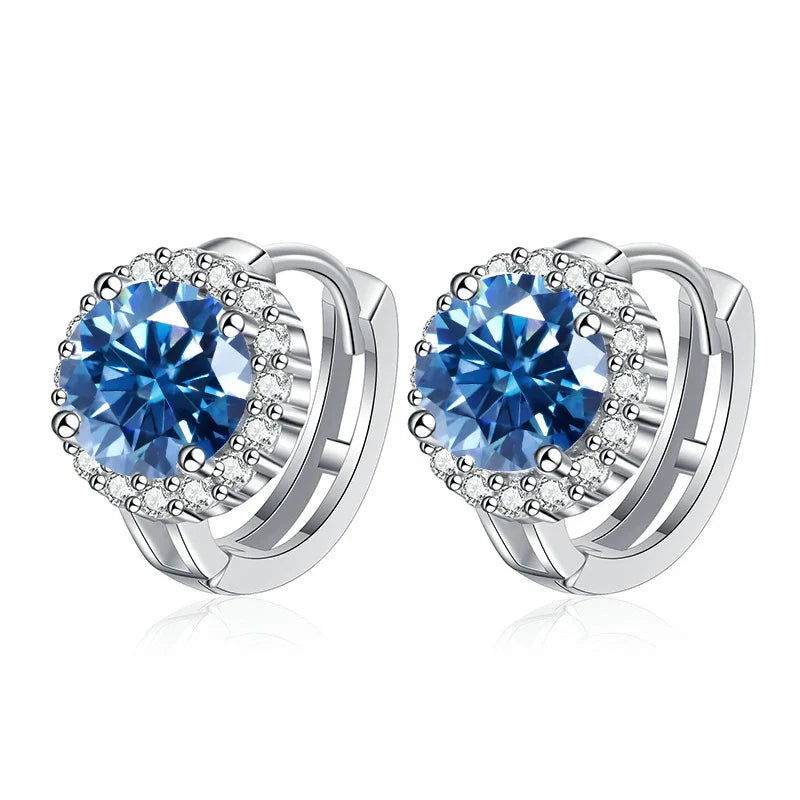 Boucles d'oreilles clous en argent sterling 925 avec moissanite couleur D pour femme, pour mariage