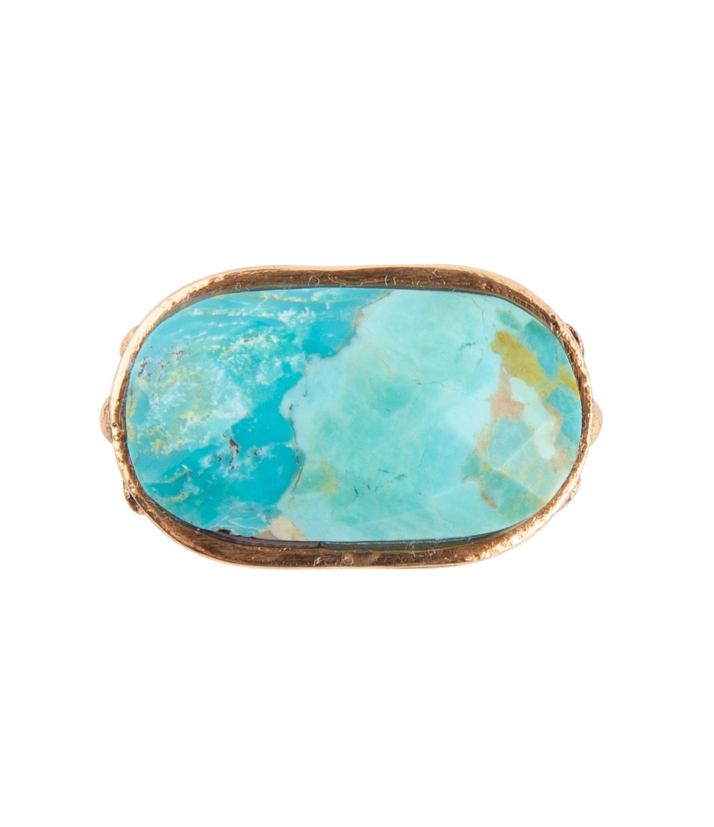 Bague imposante ovale en turquoise bleue