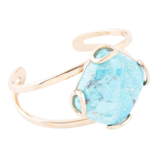 Bracelet manchette losange turquoise bleu