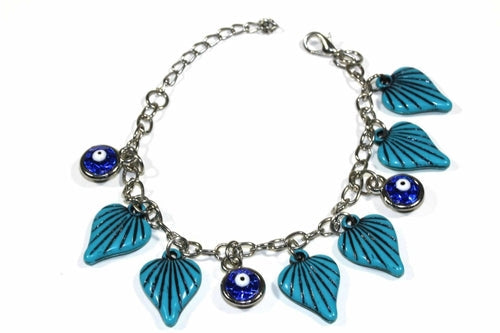 Bodhi-Blatt Nazar-Türkis-Armband, verstellbar