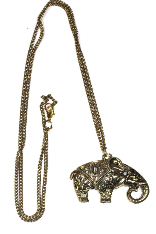 Collier Pendentif Éléphant Bohème Plaqué Or Breloque Festival