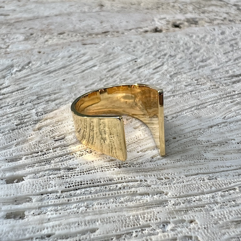 Bombshell Bullet Casing Ring - Handcrafted Recycled Stackable Gold Plated