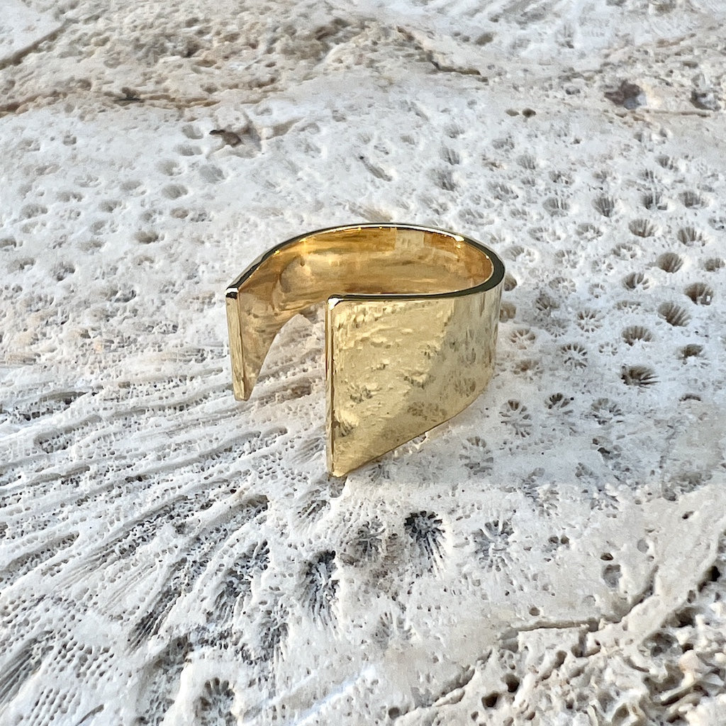Bombshell Bullet Casing Ring - Handcrafted Recycled Stackable Gold Plated