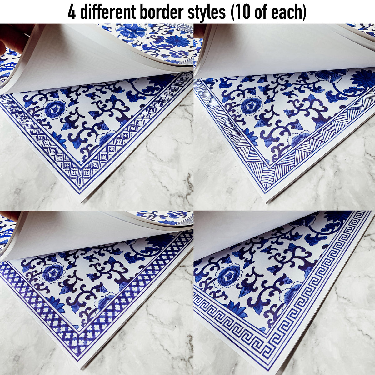 Chinoiserie Placemats Set Of 4 - Elegant Asian Floral Vinyl Placemats, Easy