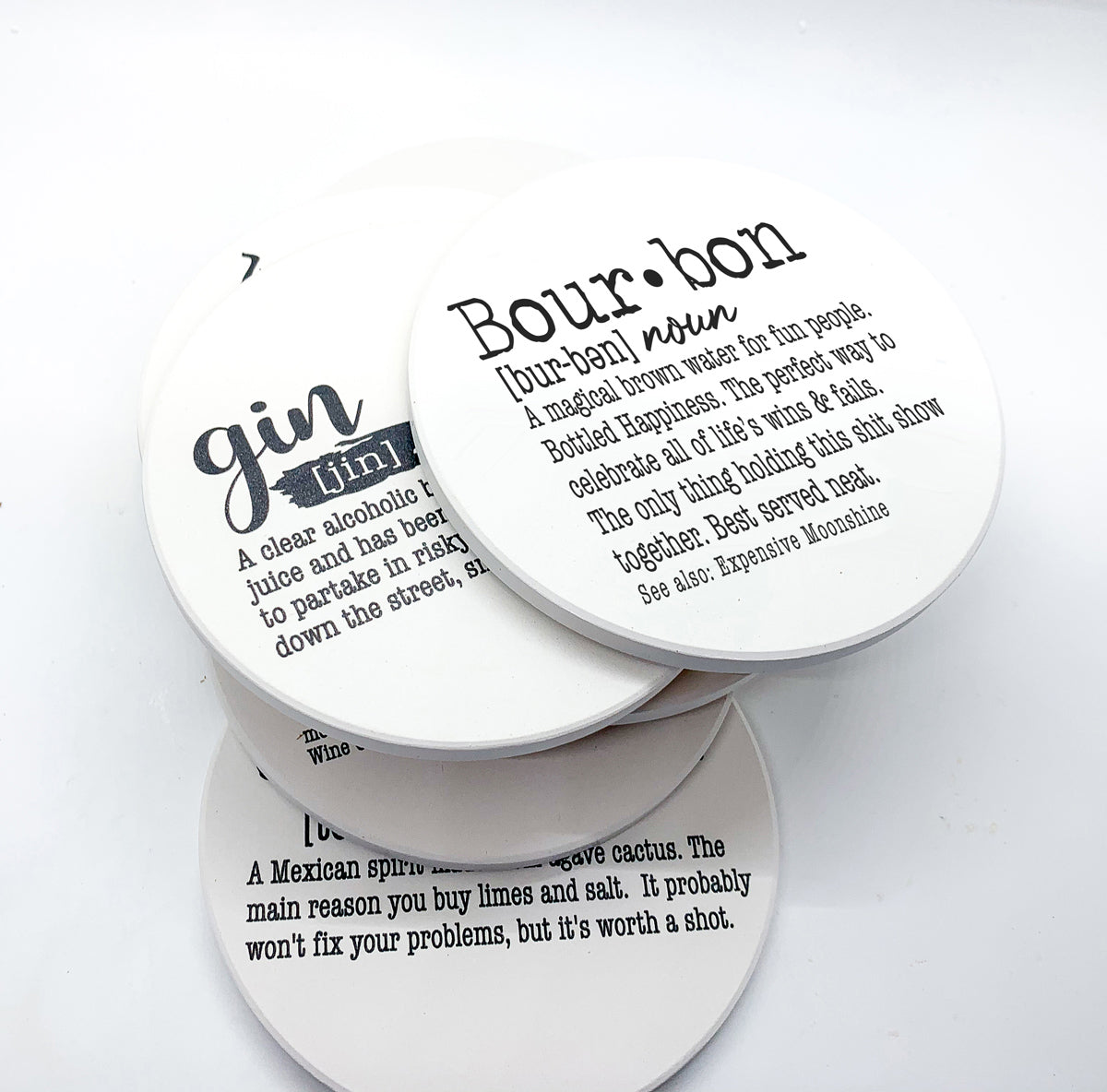 Funny Drink Definition Coasters Set Dictionary Quote Coasters For Bar And Countertop Decor