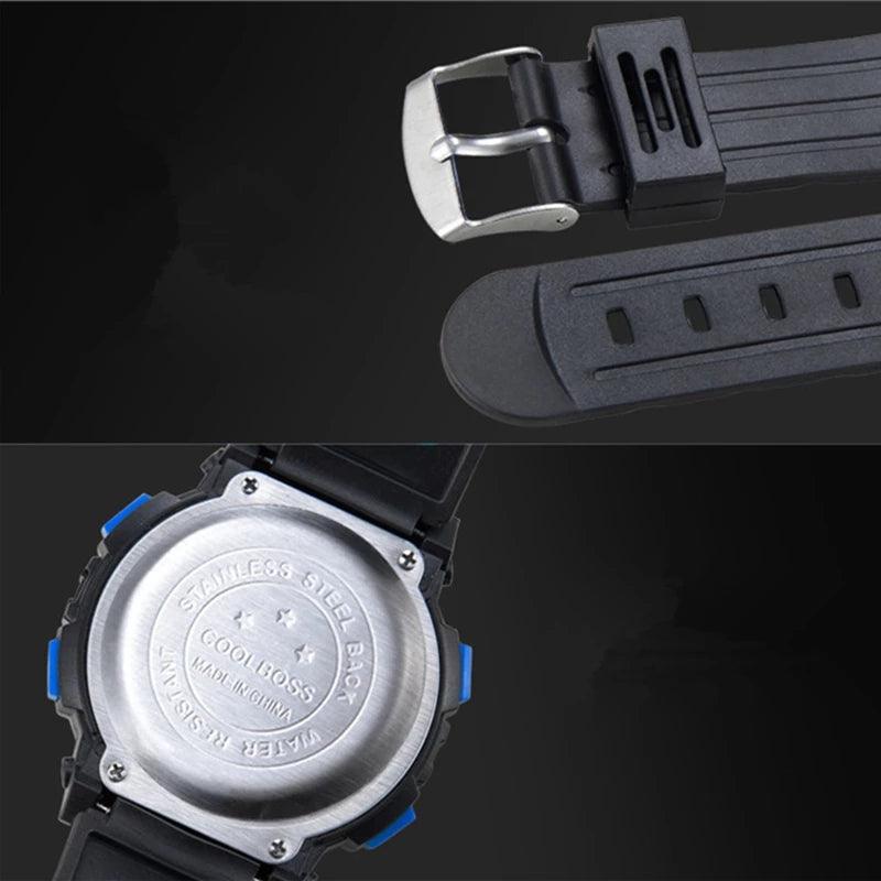 Boys Sports Military Kids Digital Watches Student Childrens Watch Fashion Luminous Led Alarm Camouflage Green Waterproof 7 Color Led Backlight Multifuction Wristwatch For Boys Girls