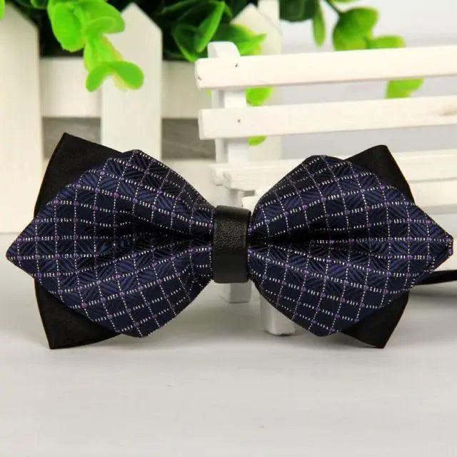 Business Black Golden Butterfly Men Bowtie Luxury Double Layer Pointed Classic Bow Tie Lovely Men Gift For Office And Meetings