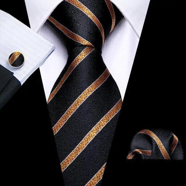 Business Luxury Men Silk Necktie Fashion Tie Sets For Men Wedding Party Wear Elegant Neck Tie Design For Men Soft Business Casual Suit Neckties