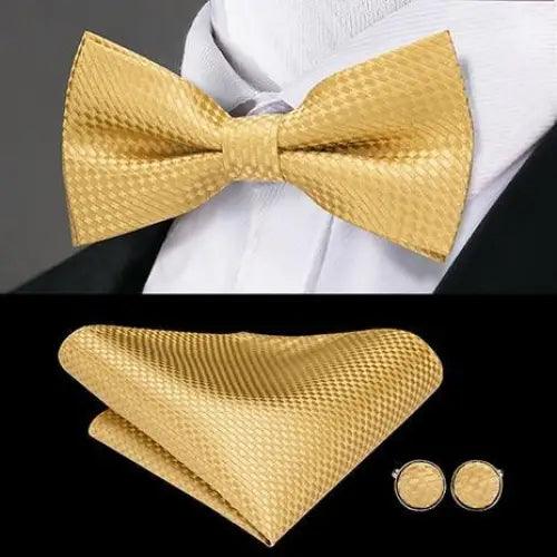 Business Red Color Butterfly Bow Tie Pocket Square Cufflinks Suit Set For Men Adjustable Self Bowtie Formal Bowtie Set Solid Color Necktie Silk Bow Tie Pocket Square Cuff Links