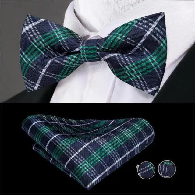 Business Red Color Butterfly Bow Tie Pocket Square Cufflinks Suit Set For Men Adjustable Self Bowtie Formal Bowtie Set Solid Color Necktie Silk Bow Tie Pocket Square Cuff Links