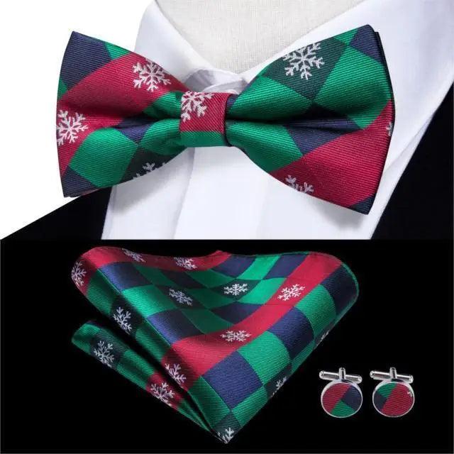 Business Red Color Butterfly Bow Tie Pocket Square Cufflinks Suit Set For Men Adjustable Self Bowtie Formal Bowtie Set Solid Color Necktie Silk Bow Tie Pocket Square Cuff Links