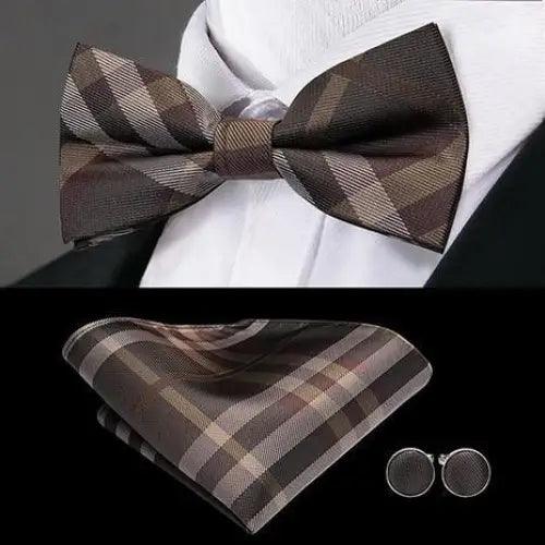 Business Red Color Butterfly Bow Tie Pocket Square Cufflinks Suit Set For Men Adjustable Self Bowtie Formal Bowtie Set Solid Color Necktie Silk Bow Tie Pocket Square Cuff Links