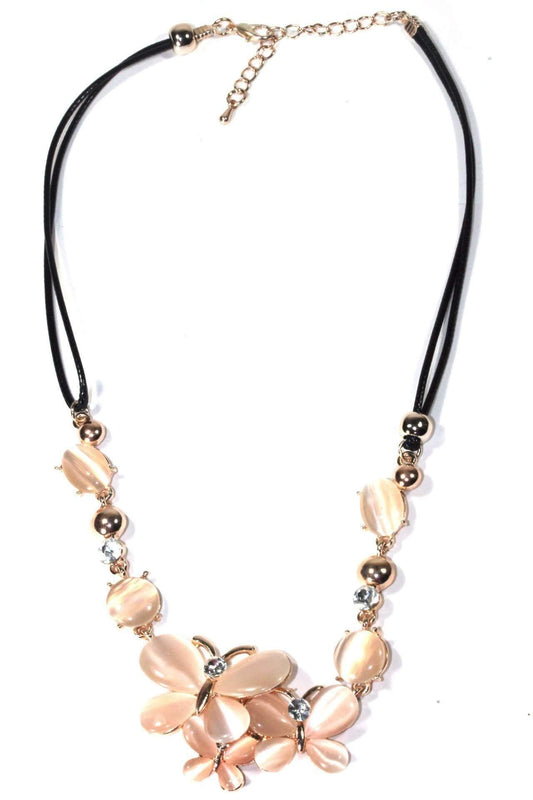 Trio de colliers papillons en or rose et pendentif en cristal pour femme