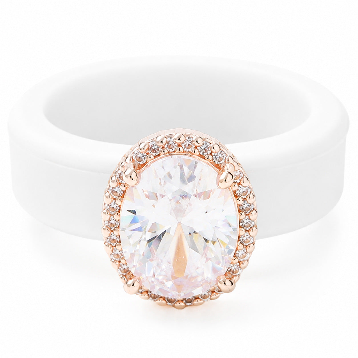Niche Silicone Ring With Zircon Inlays