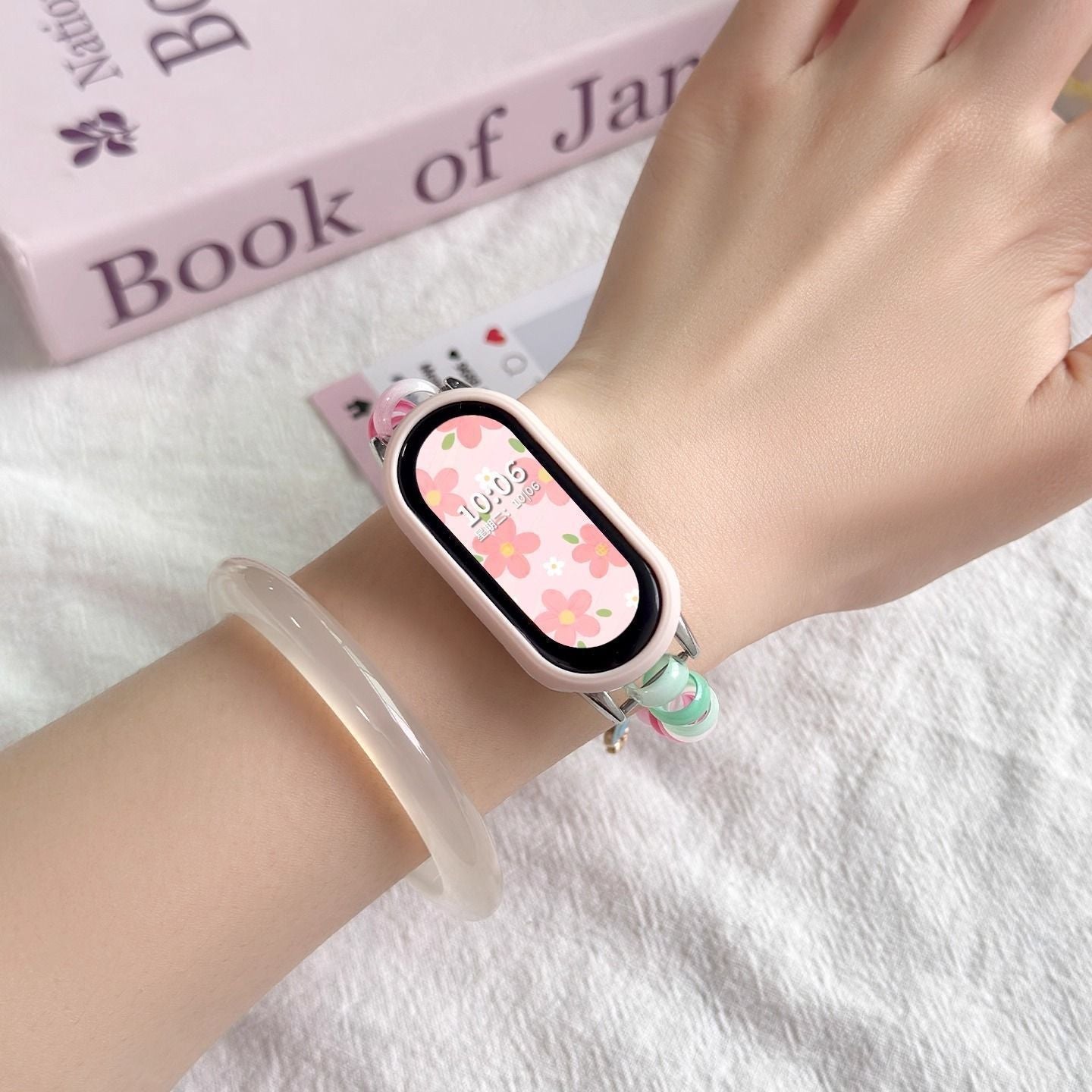 Spiral Telephone Cord Watch Band - Elastic Coil Strap Replacement Accessory for Smartwatch