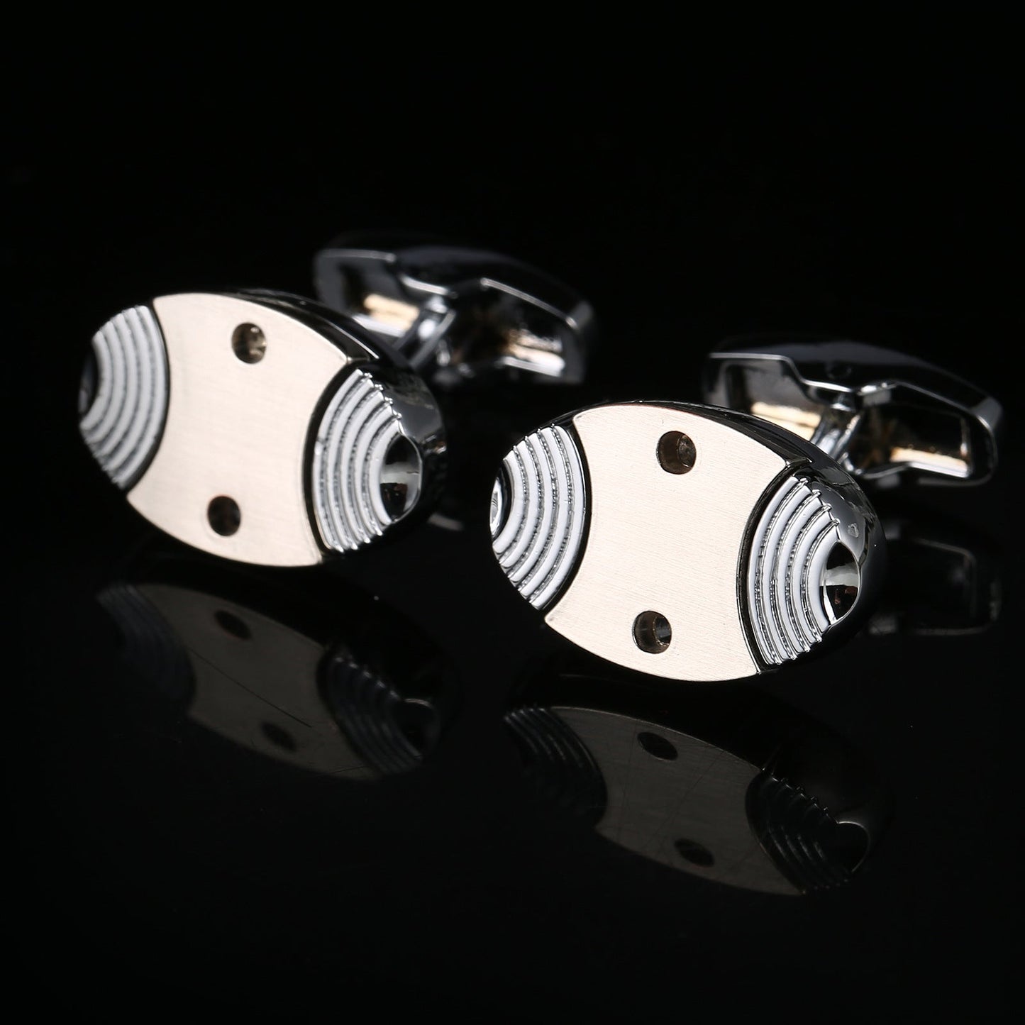 Industrial Revolution Series French Fish Shape Men's Cufflinks