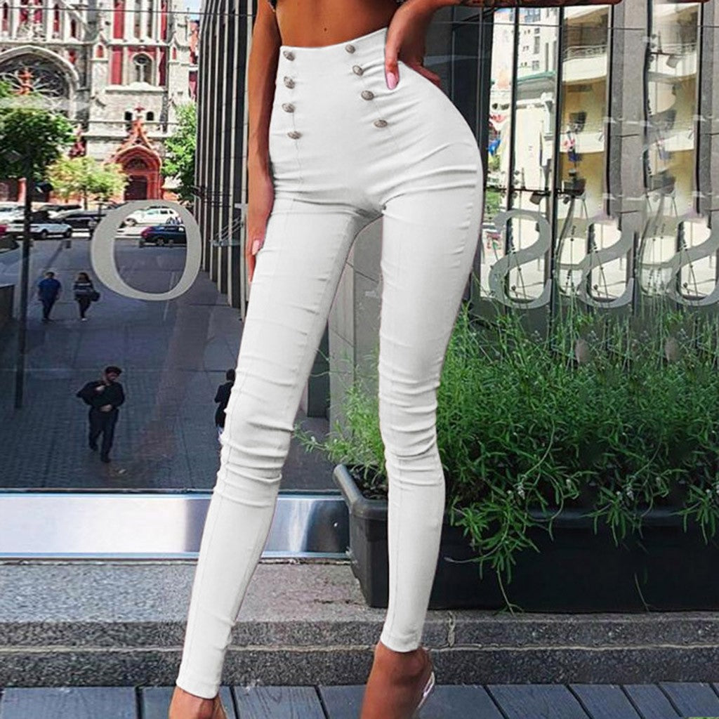 Womens Casual High-Waisted Pants With European And American Patchwork