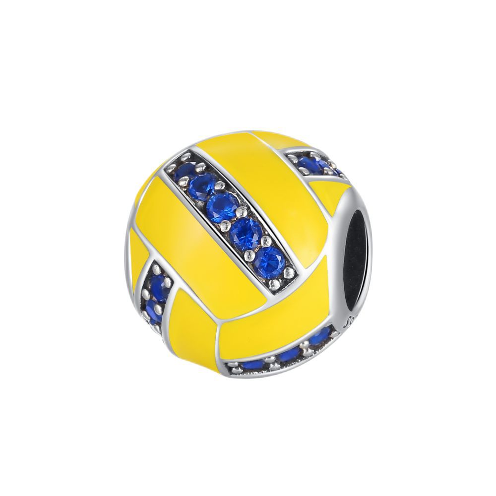 Sports-themed Volleyball And Basketball DIY Silver-plated Pendants